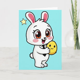 Tarjeta de Conejo Feliz y Amigo