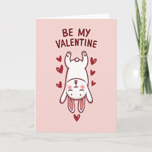 Tarjeta de conejo 'Sé mi San Valentín'