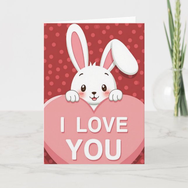 Tarjeta de conejo Te Amo (Anverso)