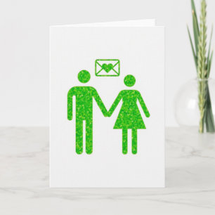 Tarjeta de conexión de amor destello verde