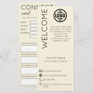 Tarjeta de Conexión de Iglesia Beige Minimalista