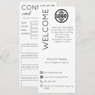 Tarjeta de Conexión de Iglesia Blanca Minimalista