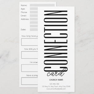 Tarjeta de conexión de iglesia monocroma