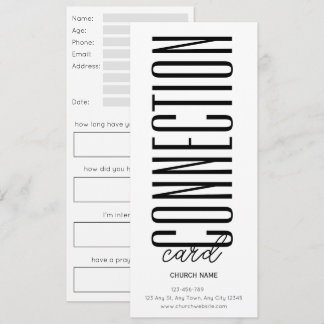Tarjeta de conexión de iglesia monocroma