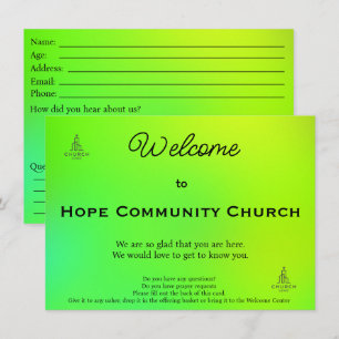 Tarjeta de conexión de la Iglesia Radiant Life