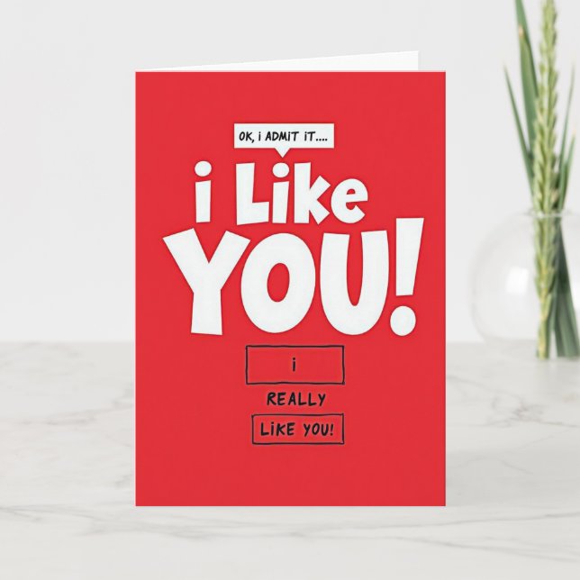 Tarjeta de Confesión de Amor que Me Gustas (Anverso)