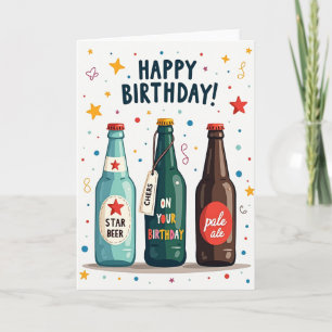 Tarjeta de Confeti de Botellas Festivas