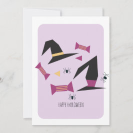 Tarjeta de confeti de bruja feliz Halloween