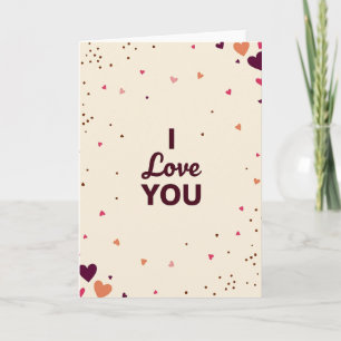 Tarjeta de Confeti de Corazones 'Te Amo'