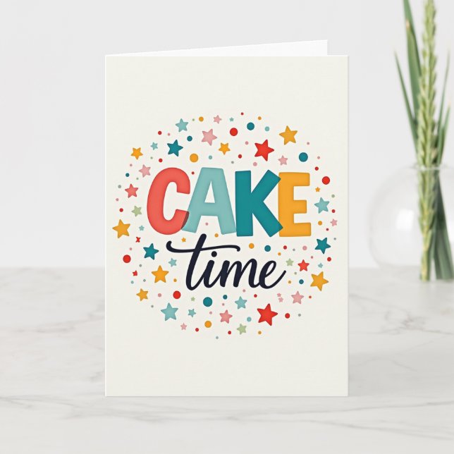 Tarjeta de Confeti de Hora de Tarta (Anverso)