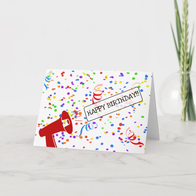 Tarjeta de Confetti Feliz Cumpleaños (Anverso)