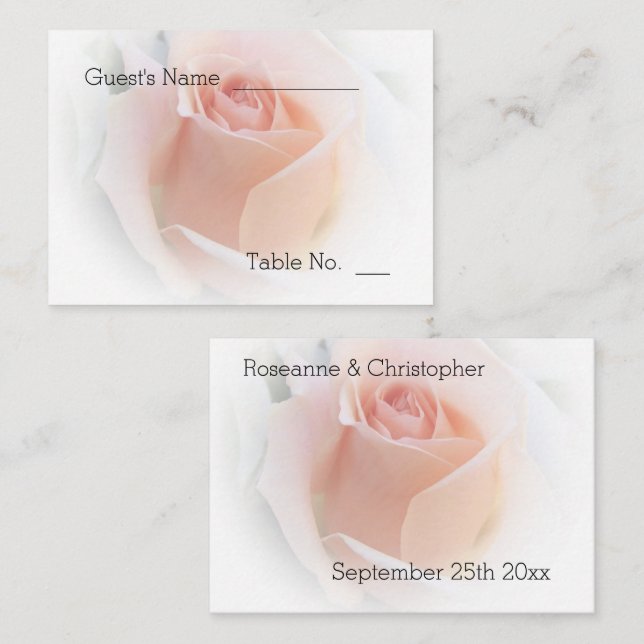 Tarjeta de configuración del lugar del boda Rosa R (Anverso / Reverso)