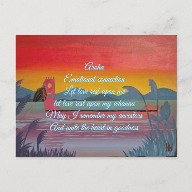 Tarjeta de confirmación aroha (amor) (Anverso)