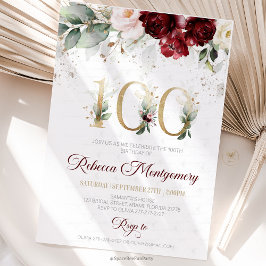 Tarjeta De Confirmación De Asistencia 100th birthday Elegant Milestone invitation