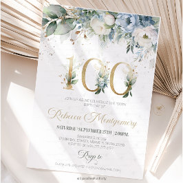 Tarjeta De Confirmación De Asistencia 100th birthday Elegant Milestone invitation