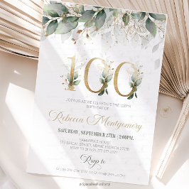 Tarjeta De Confirmación De Asistencia 100th birthday Elegant Milestone invitation