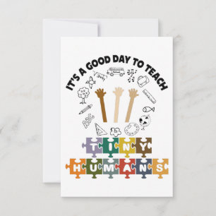 Tarjeta De Confirmación De Asistencia 1/4, es un buen día para enseñar a pequeños humano