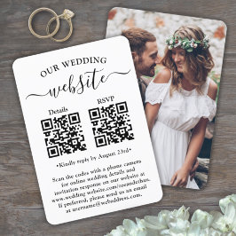 Tarjeta De Confirmación De Asistencia 2 Códigos QR Boda Detalles del sitio web Gabinete