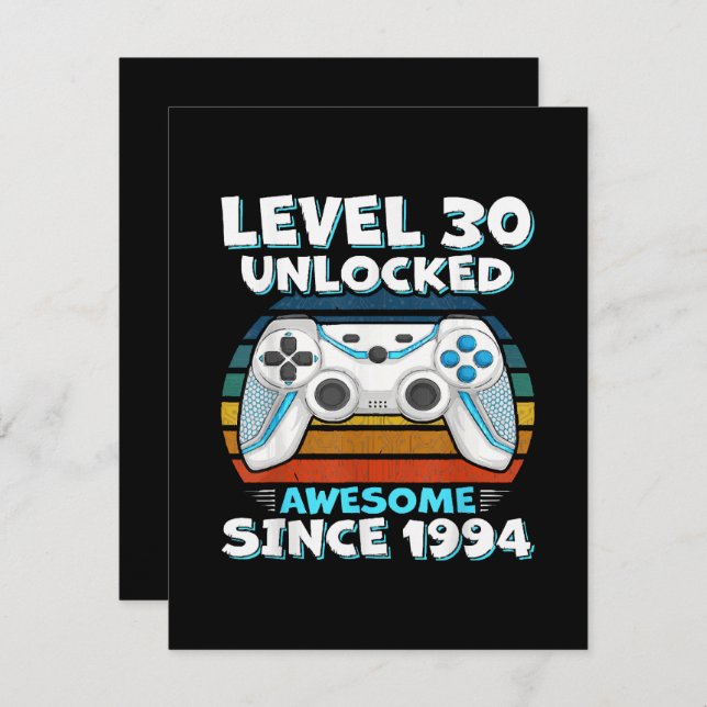 Tarjeta De Confirmación De Asistencia 30.º cumpleaños mujer 30 años 1994 (Anverso / Reverso)