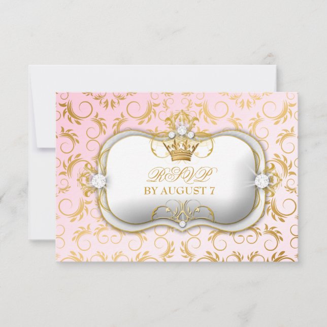 Tarjeta De Confirmación De Asistencia 311 Ciao Bella Golden Divine Baby Shower (Anverso)