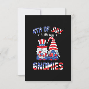 Tarjeta De Confirmación De Asistencia 4 De Julio Con Mi Gnome Patriótico De Gnomies