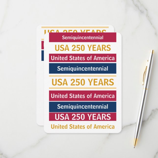 Tarjeta De Confirmación De Asistencia 4th of July 2026 USA 250 Years Semiquincentennial  (Anverso/Reverso In Situ)