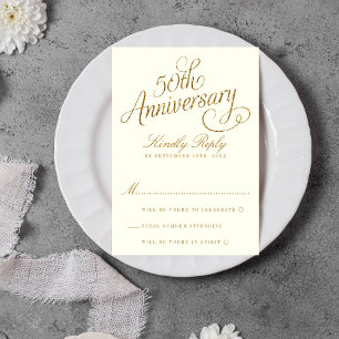 Tarjeta De Confirmación De Asistencia 50º Aniversario de Bodas de Oro