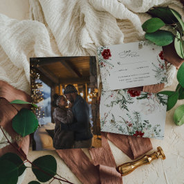 Tarjeta De Confirmación De Asistencia Abeto & Encaje | Boda de Florales de Invierno