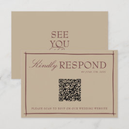 Tarjeta De Confirmación De Asistencia Abrigo de camello elegante código QR de dinero ant