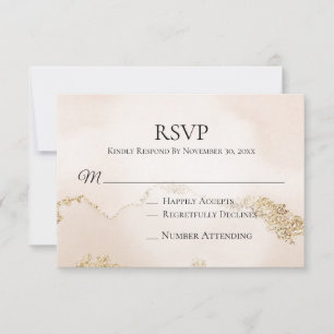 Tarjeta De Confirmación De Asistencia *~* Abstracto suave Pintura rosa Boda Rubor