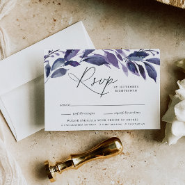 Tarjeta De Confirmación De Asistencia Abundante Foliage Violeta Elección de Comida Botán