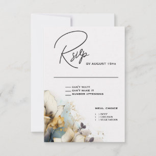 Tarjeta De Confirmación De Asistencia Acuarela Boho Calla Lily Floral