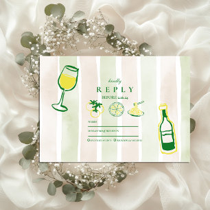 Tarjeta De Confirmación De Asistencia Acuarela de Boda de comida rusa italiana