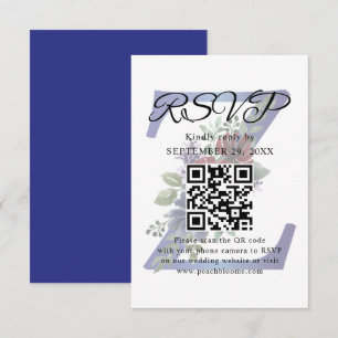 Tarjeta De Confirmación De Asistencia Acuarela elegante de un ramo floral rojo y azul
