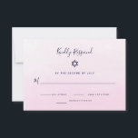 Tarjeta De Confirmación De Asistencia Acuarela rosa de Rubor Ombre | Bat Mitzvah<br><div class="desc">Estas elegantes y modernas tarjetas de respuesta Bat Mitzvah rsvp cuentan con un fondo de lavado de color rosa oscuro. Su información aparece en una mezcla de escritura manuscrita azul marino más oscura y texto sans serif moderno,  y también hay una Estrella de David.</div>