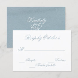 Tarjeta De Confirmación De Asistencia Acuarela Rusa Dusty Blue Nature Leafy Boda
