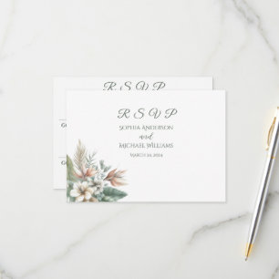 Tarjeta De Confirmación De Asistencia Acuarela Tropical Elegance-Boda-