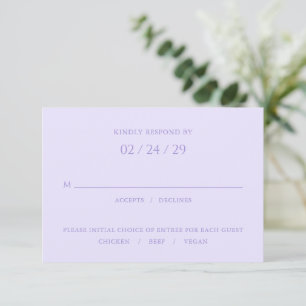 Tarjeta De Confirmación De Asistencia Addison Purple Classic Elegant Wedding
