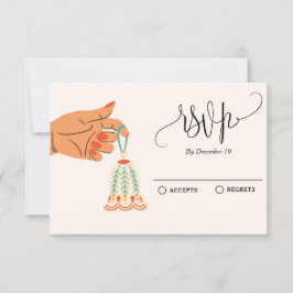 Tarjeta De Confirmación De Asistencia adornos decoración árbol de Navidad