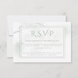 Tarjeta De Confirmación De Asistencia Agua verde salada de color verde pálido Wash Gray 