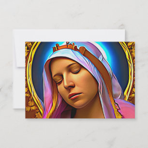 Tarjeta De Confirmación De Asistencia AI Art of The Blessed Virgin Mary