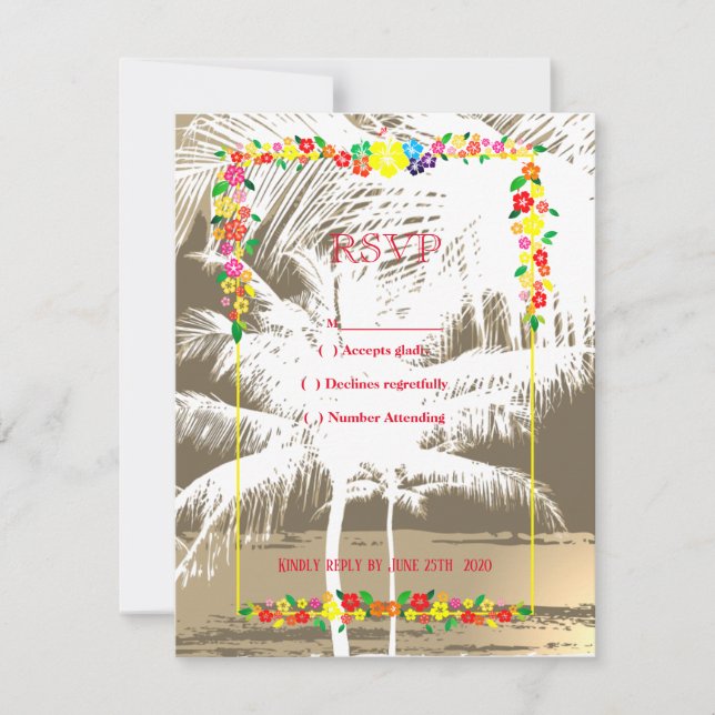 Tarjeta De Confirmación De Asistencia Ala Moana (Anverso)