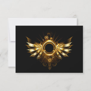 Tarjeta De Confirmación De Asistencia Alas de steampunk