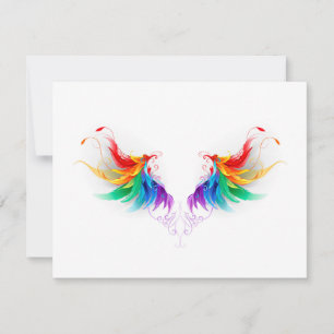 Tarjeta De Confirmación De Asistencia Alas del arco iris fluidas