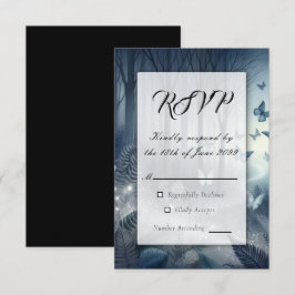 Tarjeta De Confirmación De Asistencia Alas iluminadas por la luna y magia de medianoche