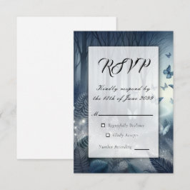 Tarjeta De Confirmación De Asistencia Alas iluminadas por la luna y magia de medianoche