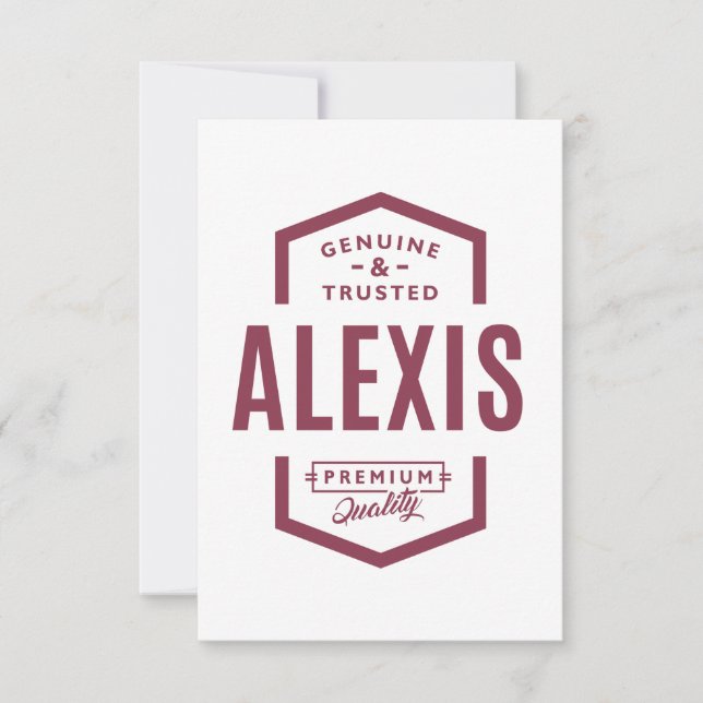 Tarjeta De Confirmación De Asistencia Alexis Nombre personalizado Regalo de cumpleaños (Anverso)