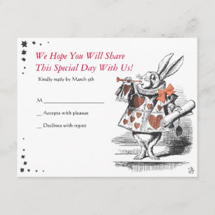 Tarjeta De Confirmación De Asistencia Alice In Wonderland Bat Mitzvah Responde Card