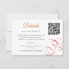 Tarjeta De Confirmación De Asistencia Alojamiento con detalles en rosa y naranja