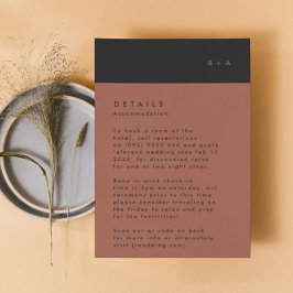 Tarjeta De Confirmación De Asistencia Alojamiento en monograma de franja de terracota ne